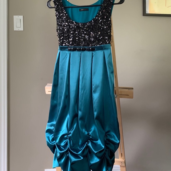 BOBOYUKA - BLACK+TEAL color prom dress - Picture 8 of 11